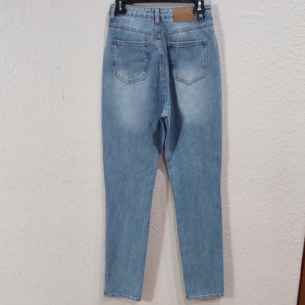 MISSGUIDED Classic Blue Distressed Women's Jeans - Picture 3 of 17